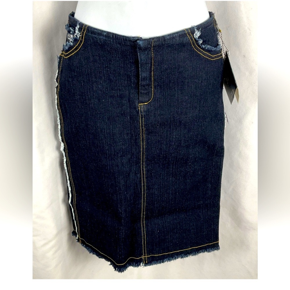ABS by Allen Schwartz Size 26 Denim Frayed Knee Length‎ Pencil Skirt NWT